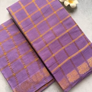 purple and purple sungudi cotton saree