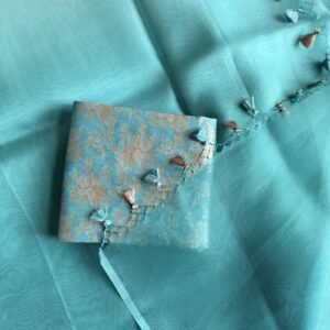 blue ombre handloom organza silk saree