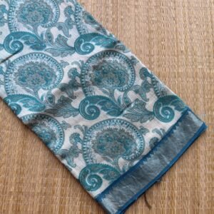 blue shade munga tussar silk saree (digital print)