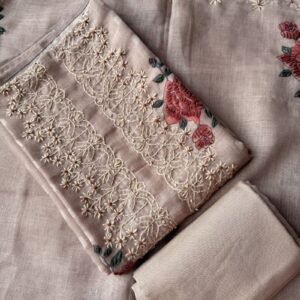 light onion pink linen by tissue unstitched suit