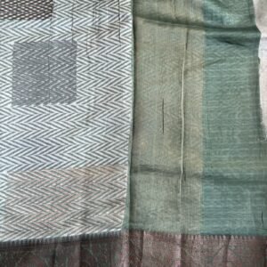 mustard & brown chevron pattern maheshwari banarasi saree