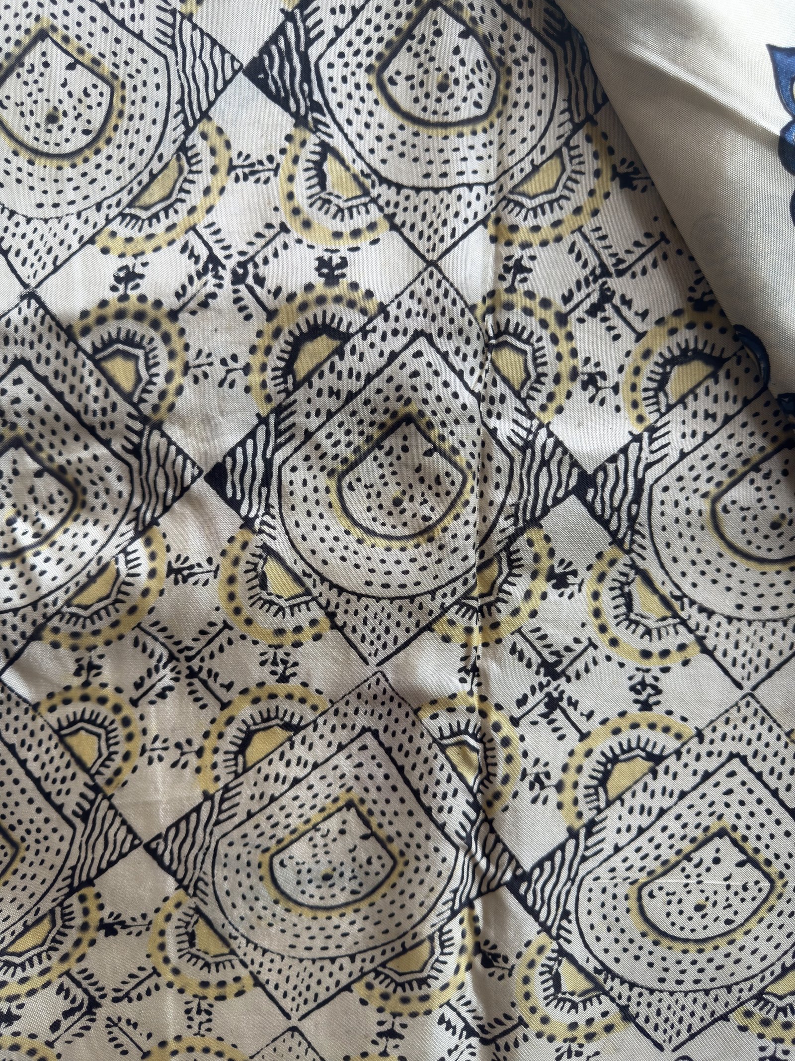 half white floral ajrakh dola silk saree