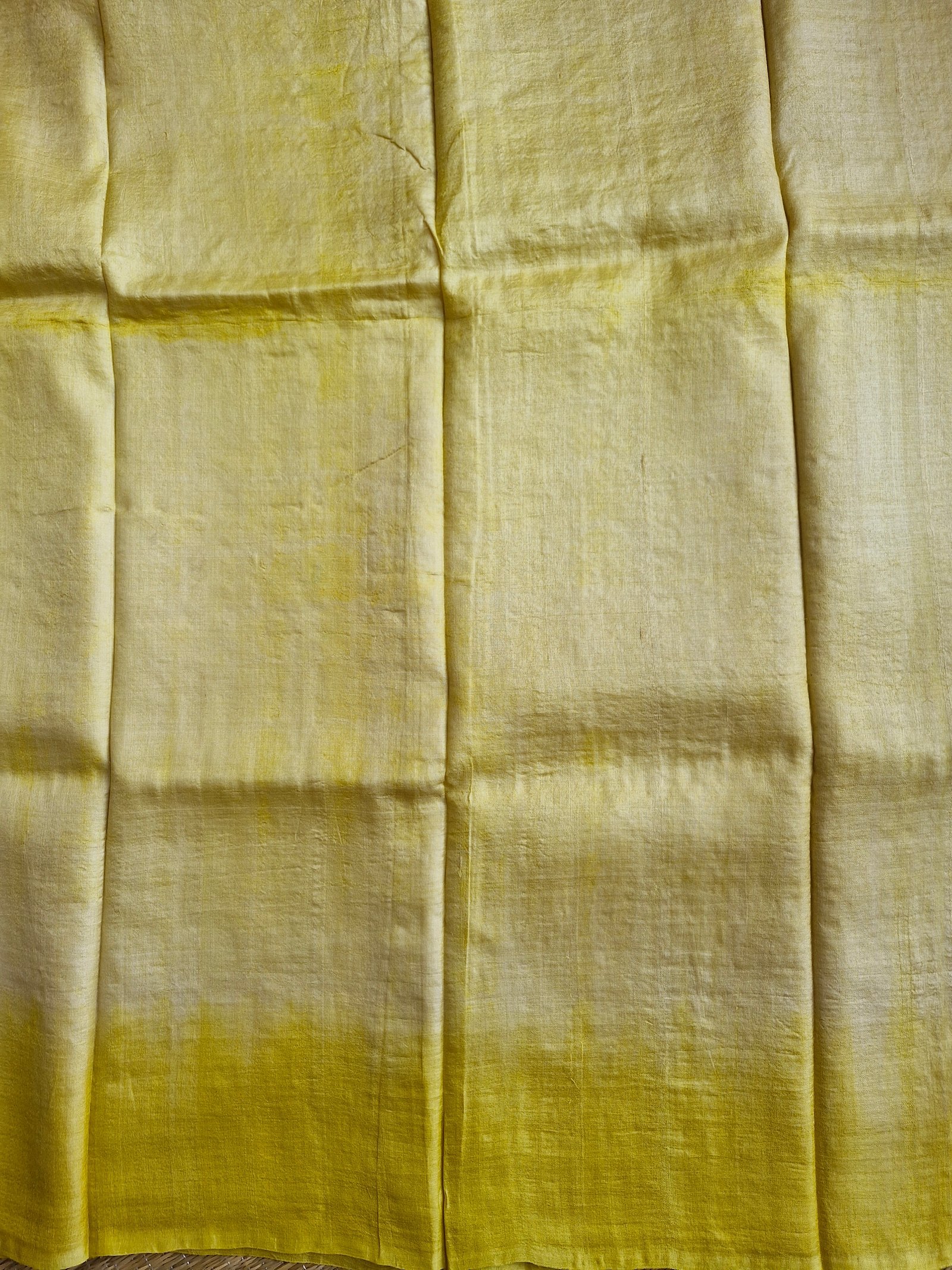 yellow shibori pattern tussar silk saree