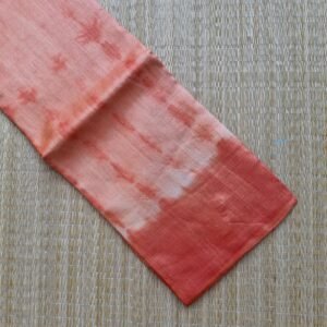 orange shibori pattern tussar silk saree