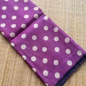 dark purple with white polka tussar silk saree
