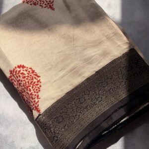 Ajrakh Dola Silk Saree – AD01
