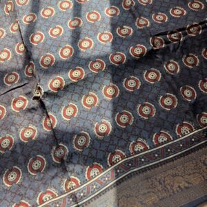 Ajrakh Dola Silk Saree – AD04