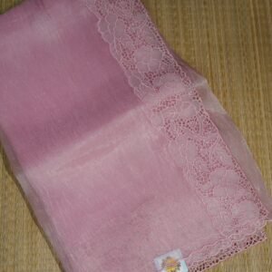 Pink Cutwork Glass Tissue Silk Saree