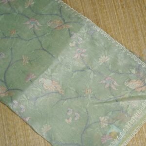 Pista Green Full Jaal Parrot Weaving Glass Tissue Silk Saree