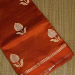 Orange Mango Silk Saree with Sona Rupa Weaving