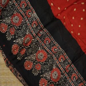 Red Modal Ajrakh Bhandhini Saree