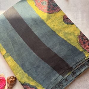 Pomegranate Peel Dyed Mul Cotton Saree – PP02