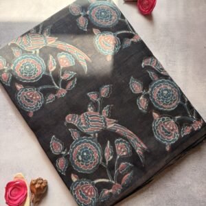 Pomegranate Peel Dyed Mul Cotton Saree – PP04