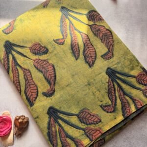 Pomegranate Peel Dyed Mul Cotton Saree – PP06