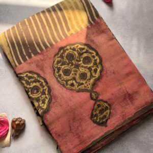 Pomegranate Peel Dyed Mul Cotton Saree – PP07