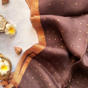 Coffee Brown Resham by Resham Muslin Silk Saree