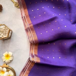 Deep Violet Resham by Resham Muslin Silk Saree