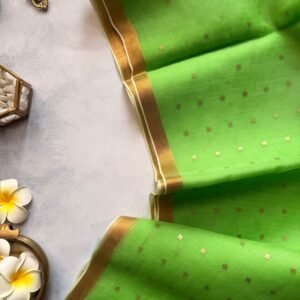Leaf Green Resham by Resham Muslin Silk Saree