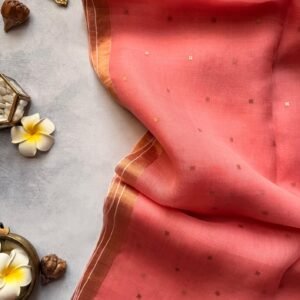 Peach Shade Resham by Resham Muslin Silk Saree