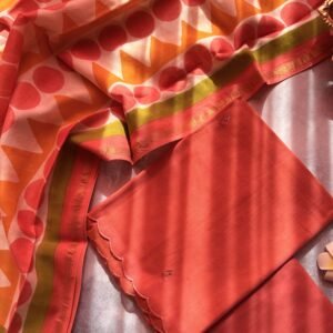 Chanderi Cotton Unstitched Suit with Chanderi Dupatta – CD03