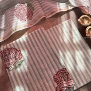 Mul Cotton Unstitched Suit with Mul Chanderi Dupatta – MC01