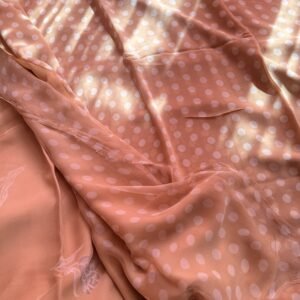 Chickoo Polka Georgette Unstitched Suit