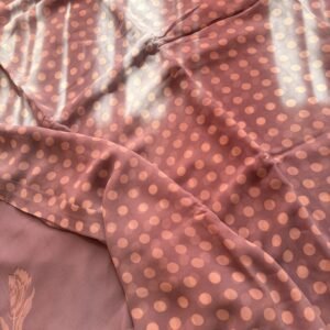 Grey Polka Georgette Unstitched Suit