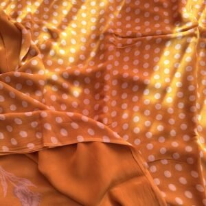 Haldi Yellow Polka Georgette Unstitched Suit
