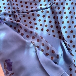 Ink Blue Polka Georgette Unstitched Suit