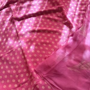 Rose Pink Polka Georgette Unstitched Suit