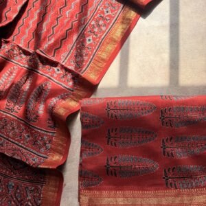 Ajrakh Maheshwar Unstitched Suit – AM05