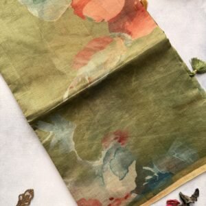 Green Handloom Chiniya Silk Saree