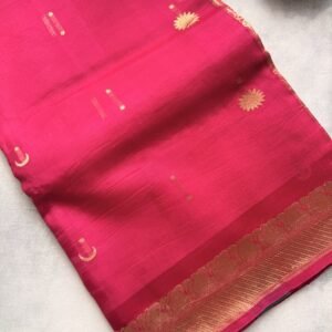 Hot Pink Kora Silk Saree
