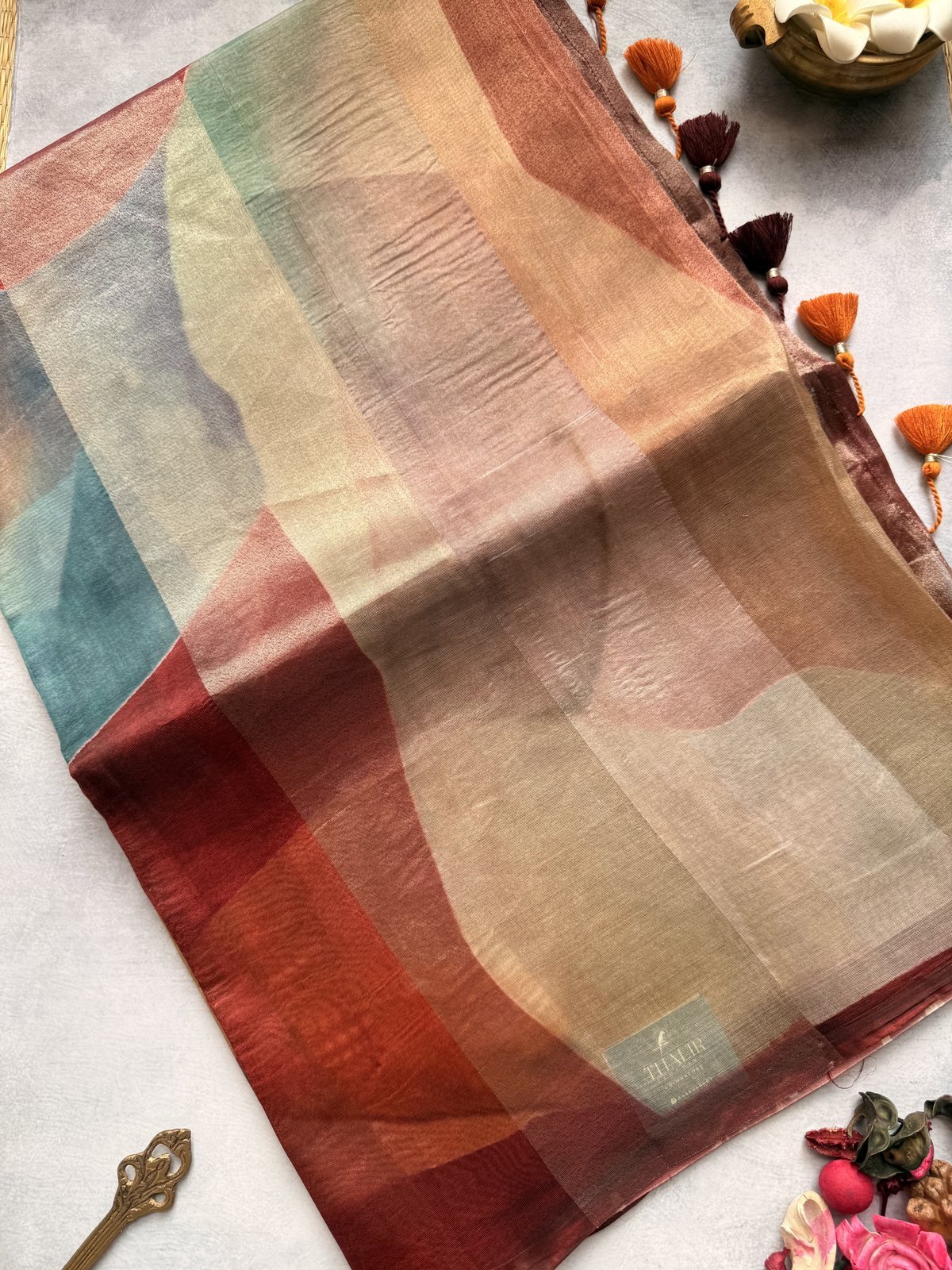 Maroon Tissue by Kora Silk Designer Saree