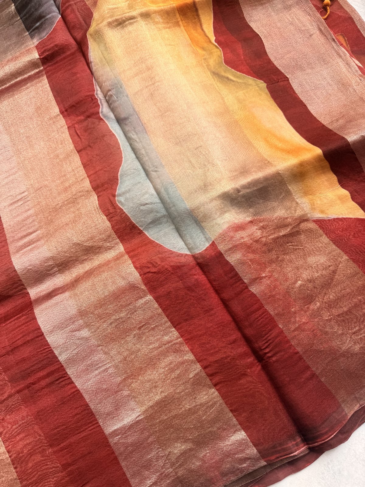 Maroon Tissue by Kora Silk Designer Saree – view 4