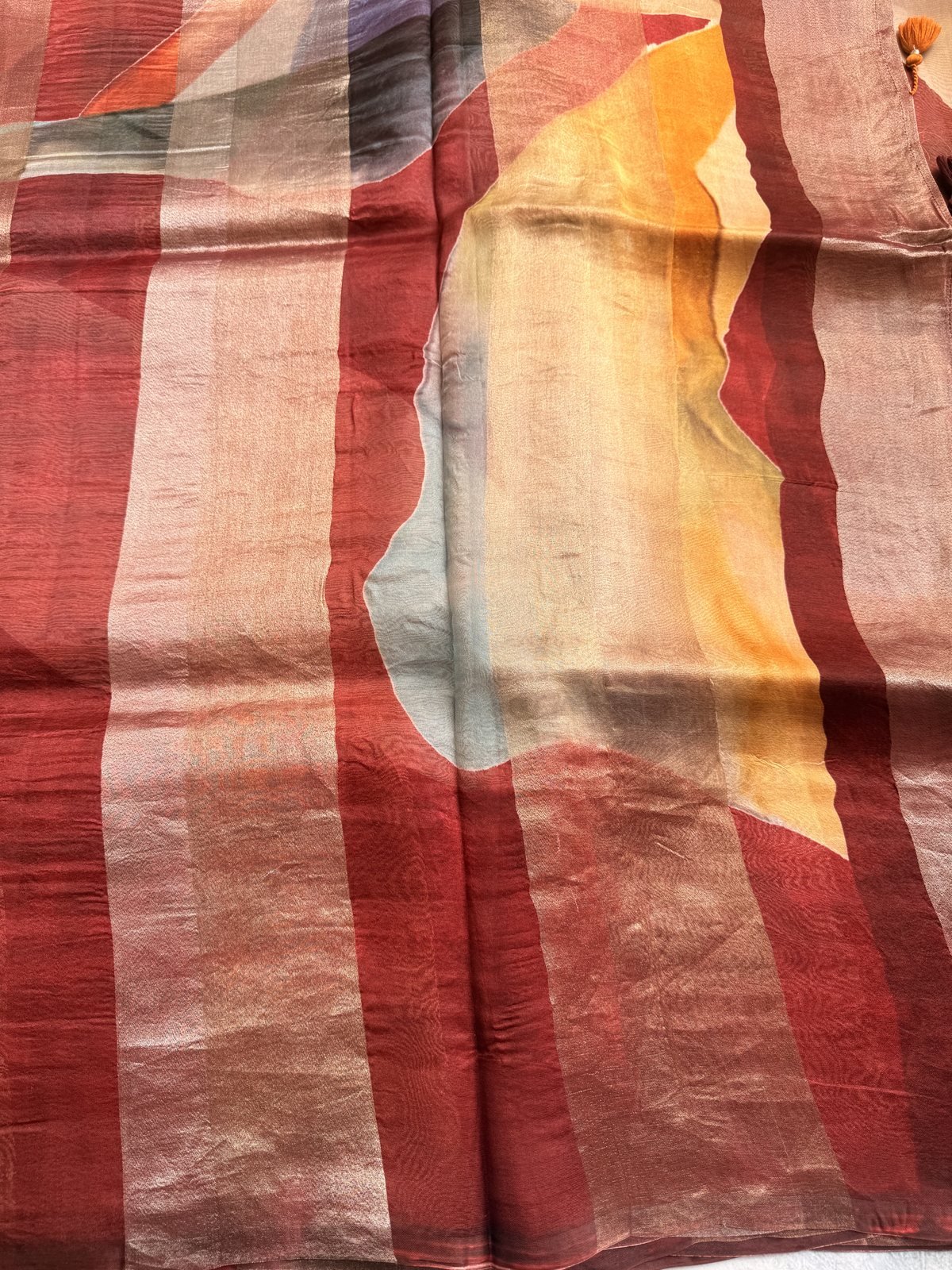 Maroon Tissue by Kora Silk Designer Saree – view 5