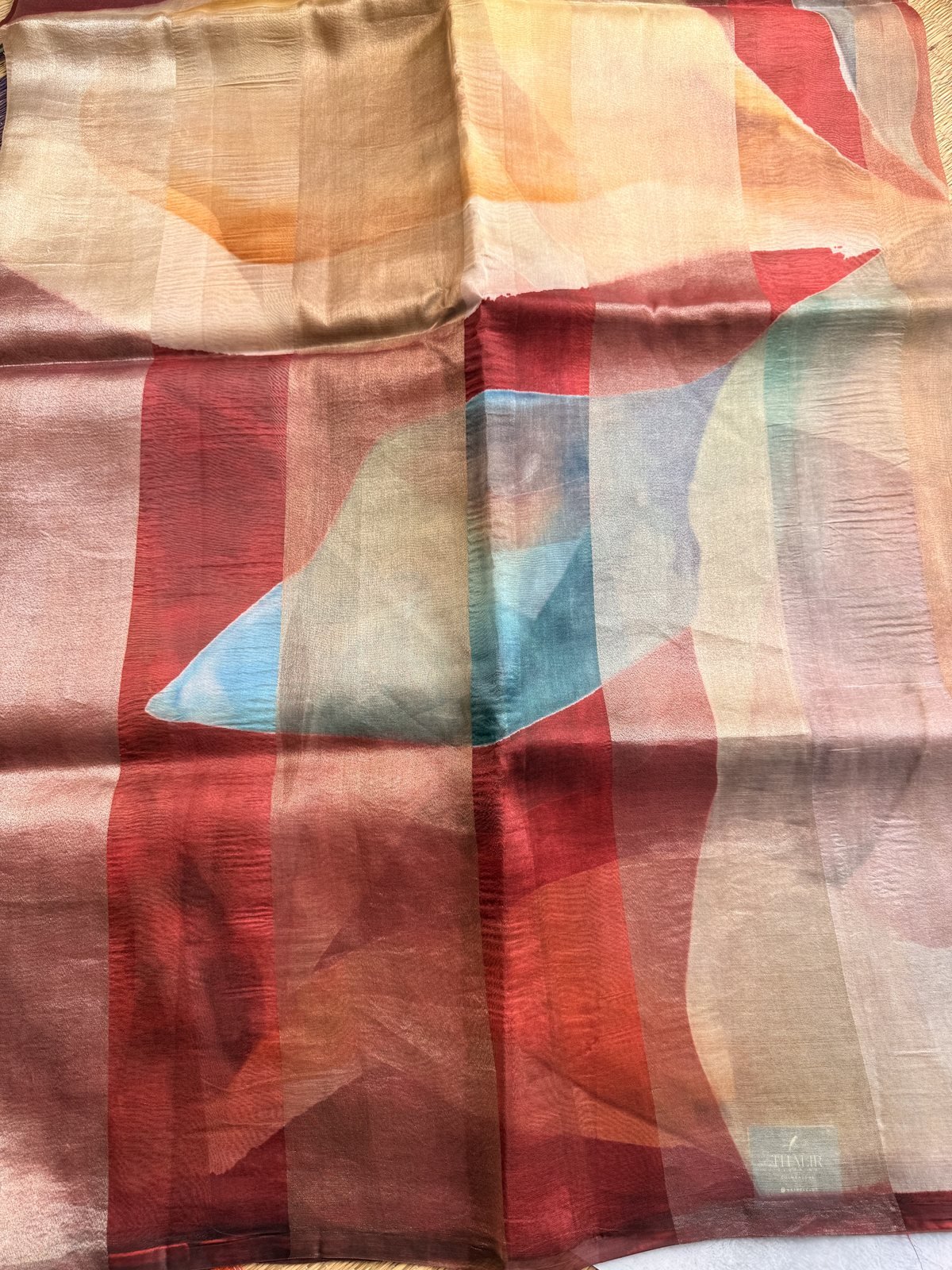 Maroon Tissue by Kora Silk Designer Saree – view 9