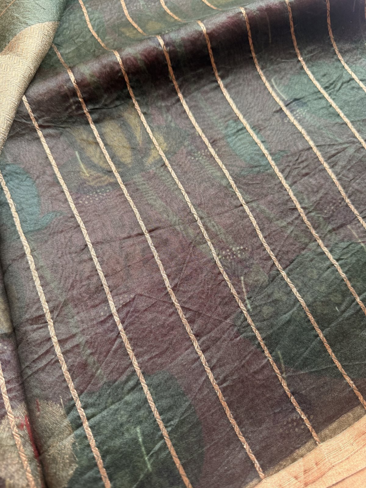 Wine Kora Organza Silk Saree with Meenakari Work – view 3